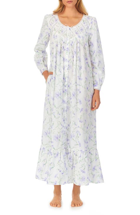 Eileen West Long Sleeve Ballet Gown Floral XS at  Women's Clothing  store