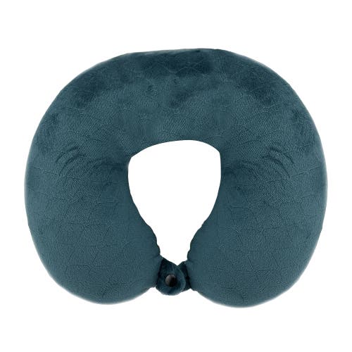 Pursonic Memory Foam Travel Pillow With Sleep Mask In Teal