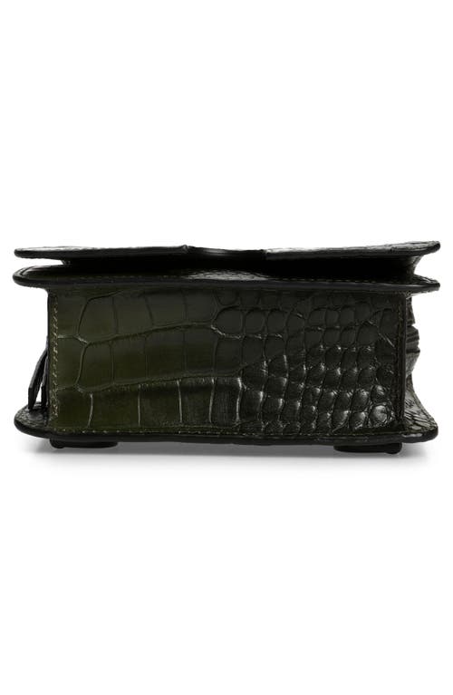 Shop Ashya Mini Croc Embossed Leather Slingback Bag In Okro Croc