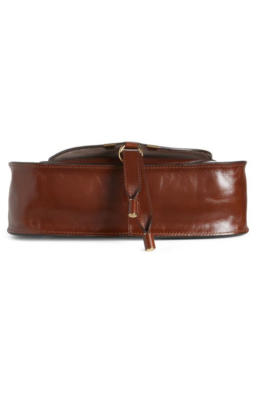 Chloé Small Marcie Bag In Shiny Leather In Sooty Brown