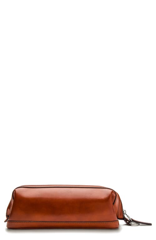 Bosca Leather Dopp Kit in Amber