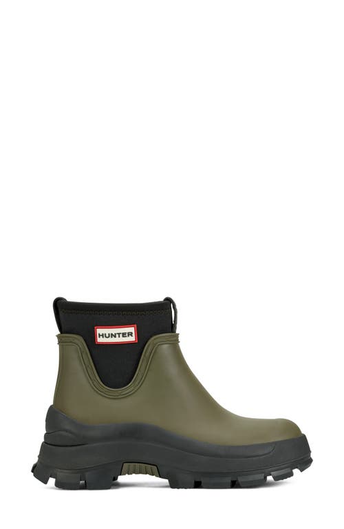 Hunter Eloise Waterproof Neoprene Boot In Ryegrass/black/black