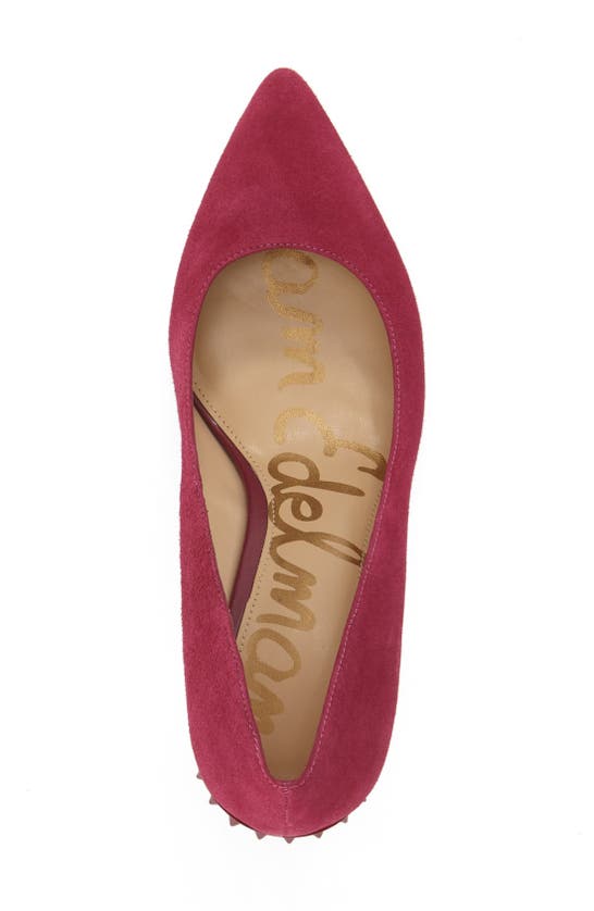 Shop Sam Edelman 'tonia' Spike Rand Pointy Toe Pump In Pink Suede