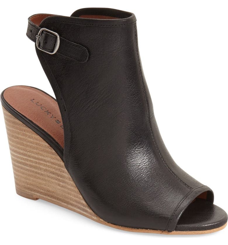 Lucky Brand 'Risza' Open Toe Wedge Bootie (Women) | Nordstrom