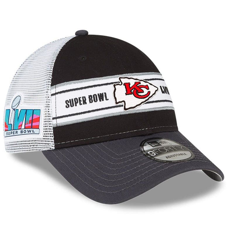 Men's New Era Black Kansas City Chiefs Super Bowl LVII Trucker