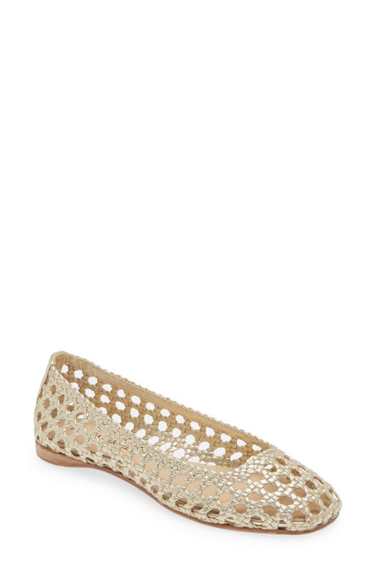 Shop Paloma Barceló Shell Ballet Flat In Champagne