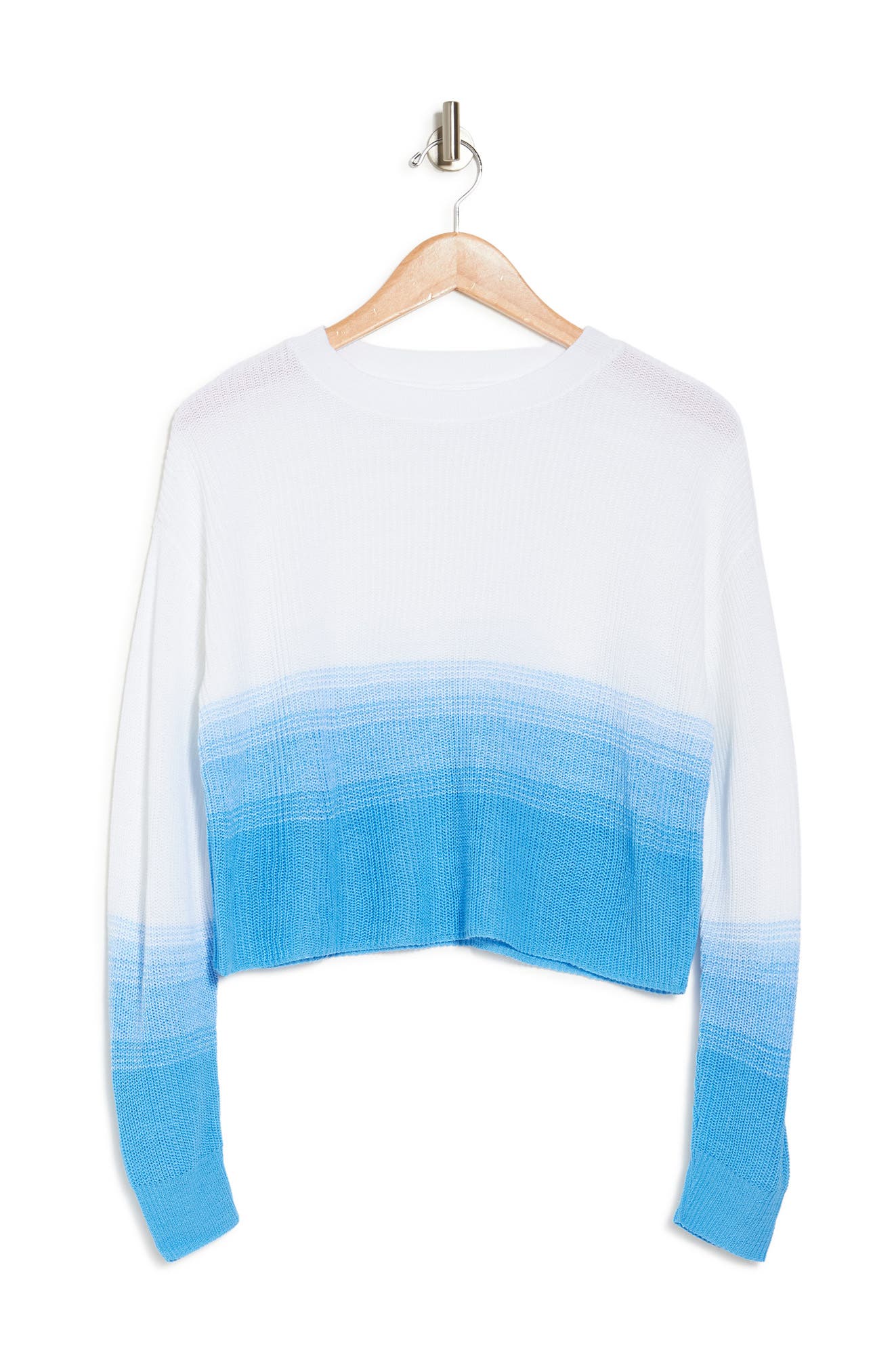 Abound Ombre Pullover Crop Sweater In Blue Cashmere