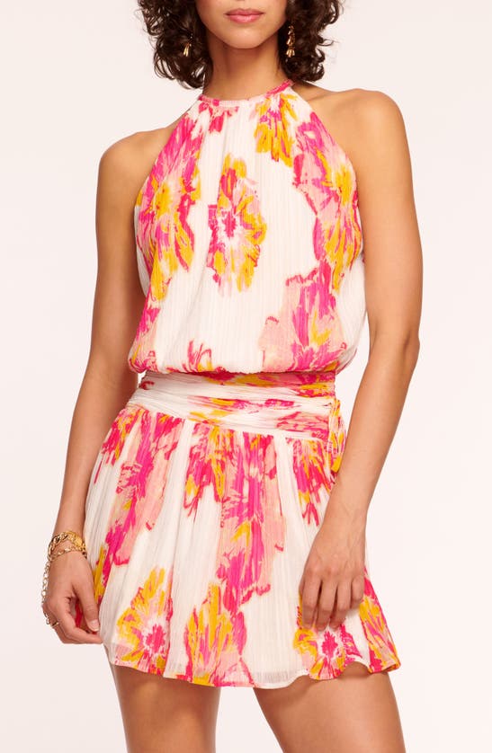 Shop Ramy Brook Ollie Floral Minidress In Pink Punch Floral