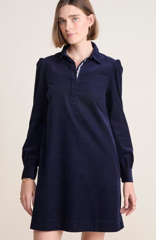 Shop Vineyard Vines Long Sleeve Cotton Corduroy Popover Dress In Nautical Navy