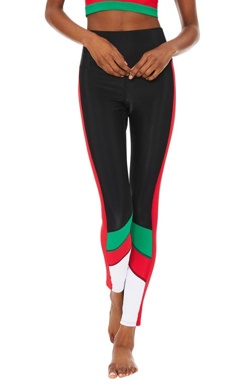 Beach Riot Bailey Colorblock High Waist Rib Leggings in Merry Color Block