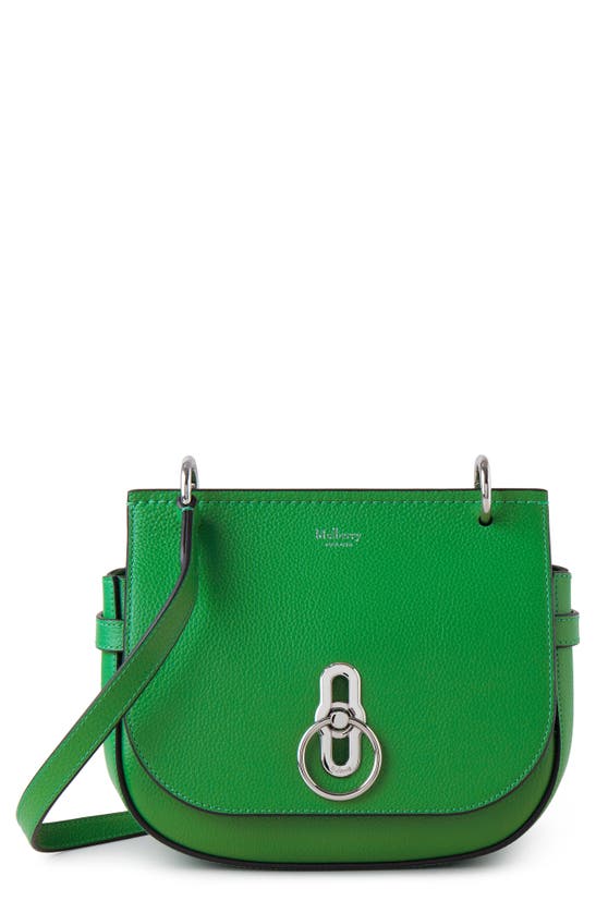 Mulberry Small Amberley Leather Shoulder Bag In Lawn Green