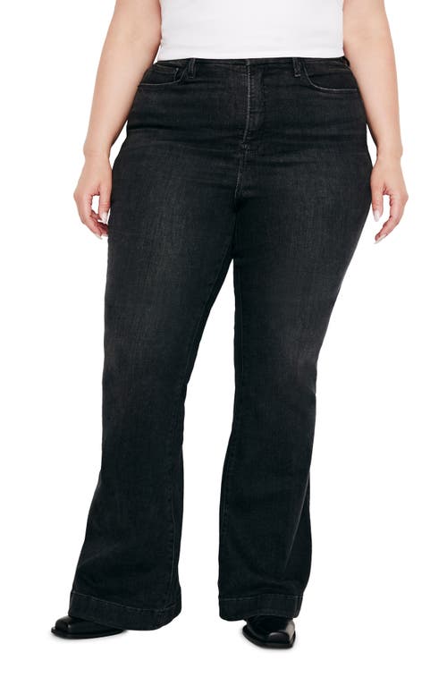 Shop Good American Good Legs Flare Jeans In Black265