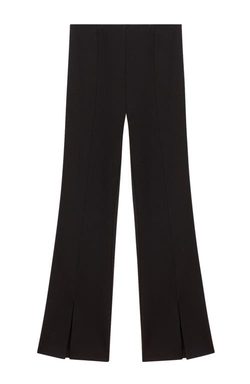 Shop Maje Black Slim-fit Trousers With Slits
