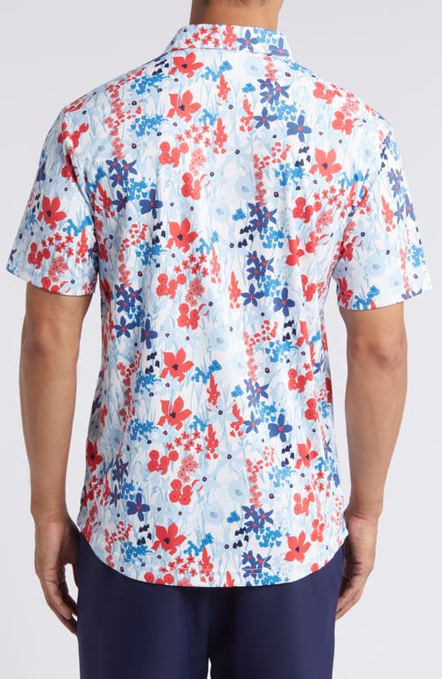 Shop Swannies Lundy Floral Golf Polo In Horizon Blue