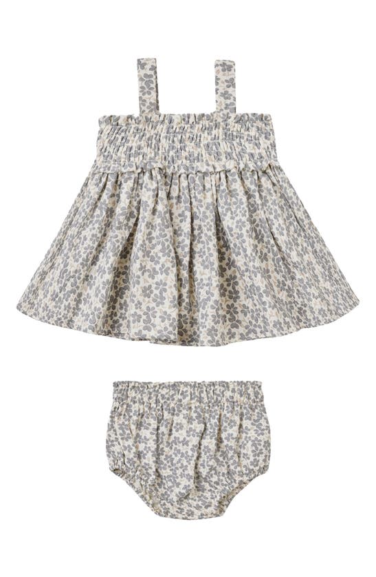 Shop Quincy Mae Mae Floral Smocked Organic Cotton Top & Bloomers Set In Poppy