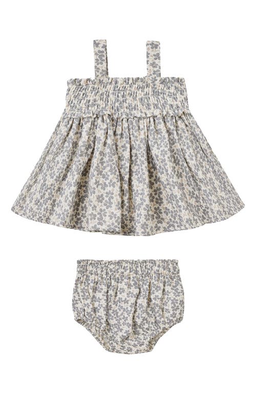 QUINCY Mae Floral Smocked Organic Cotton Top & Bloomers Set Poppy at Nordstrom,