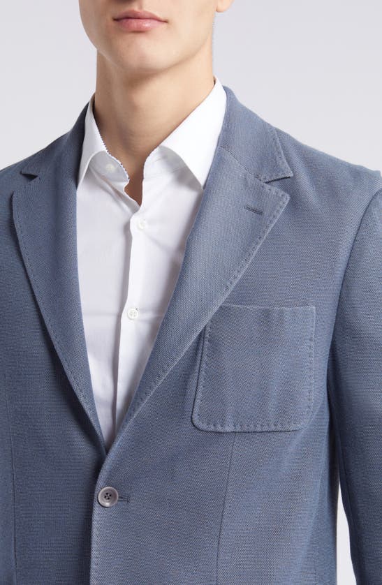 Shop Canali Trim Fit Knit Cotton Blend Sport Coat In Blue