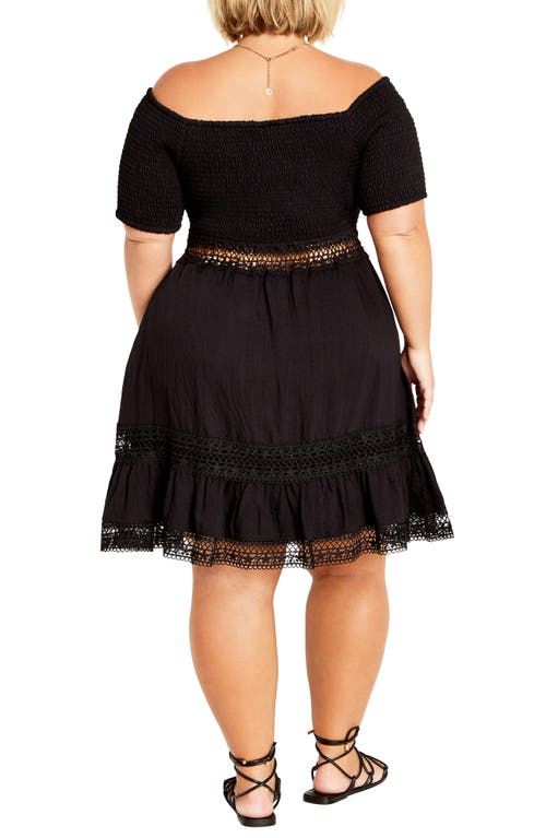 Shop City Chic Aura Off The Shoulder Fit & Flare Dress In Black