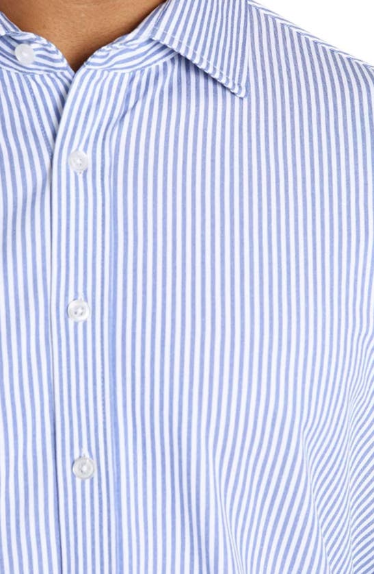 Shop Jachs Stripe Button-up Shirt In Blue Stripe