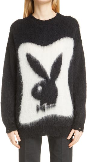 Oversize Playboy Intarsia Mohair Blend Sweater