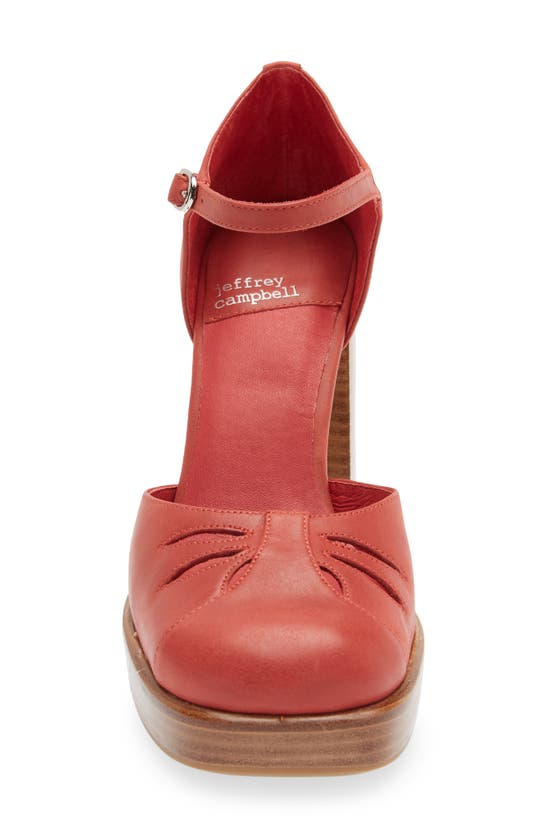 Jeffrey Campbell Star-man Platform Pump In Red Natural Stack