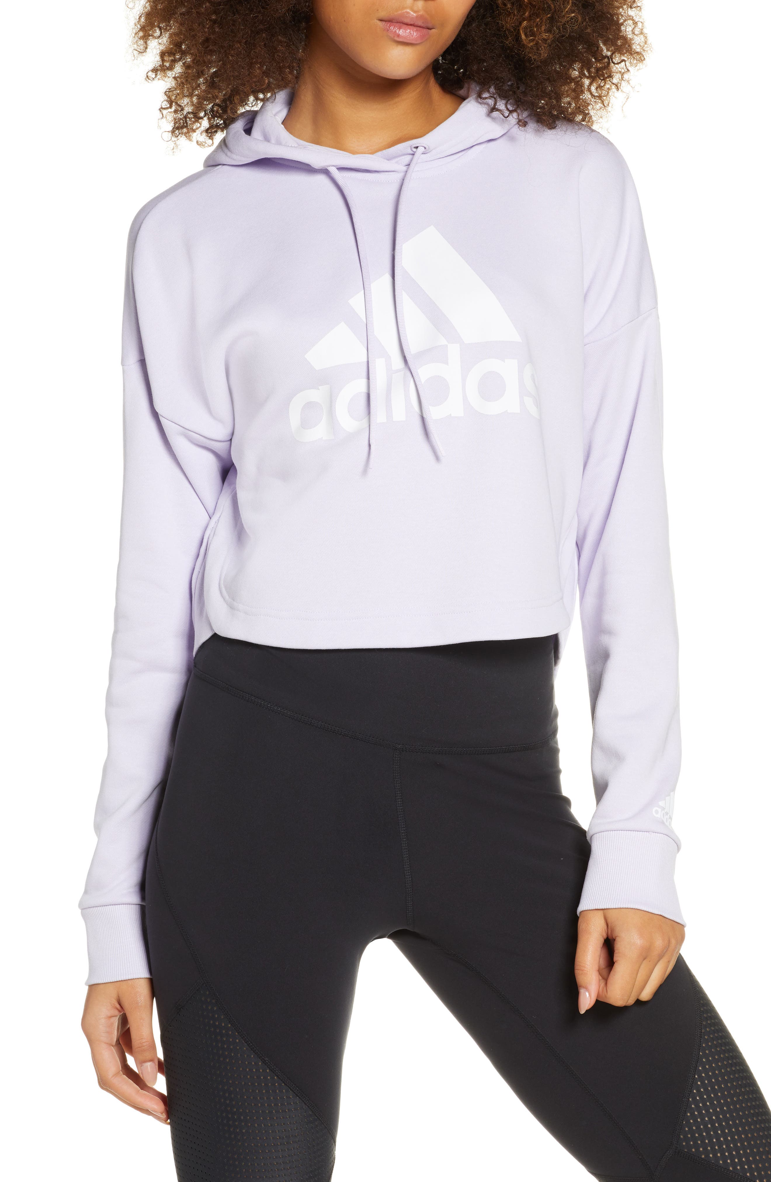 adidas purple cropped hoodie