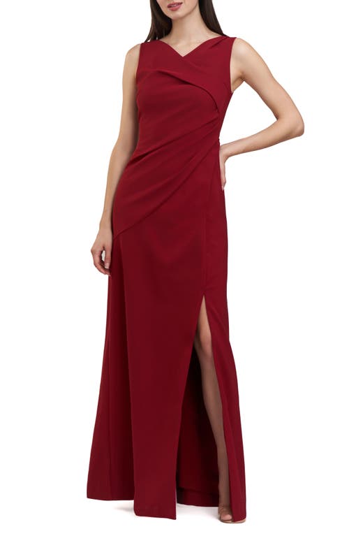 Shop Kay Unger Nicolette Sleeveless Sheath Gown In Ruby Wine