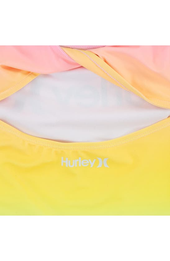Shop Hurley Kids' Cutout One-piece Swimsuit In Blue Cloud