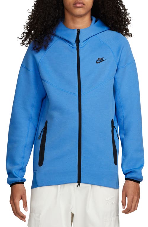 Shop Nike Tech Fleece Windrunner Zip Hoodie In Photo Blue/black