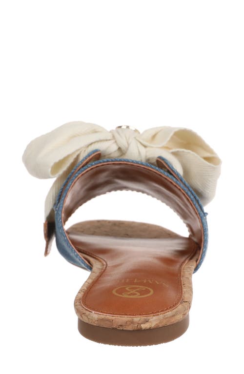 Sam & Libby Leni Bow Slide Sandal In Mid Blue