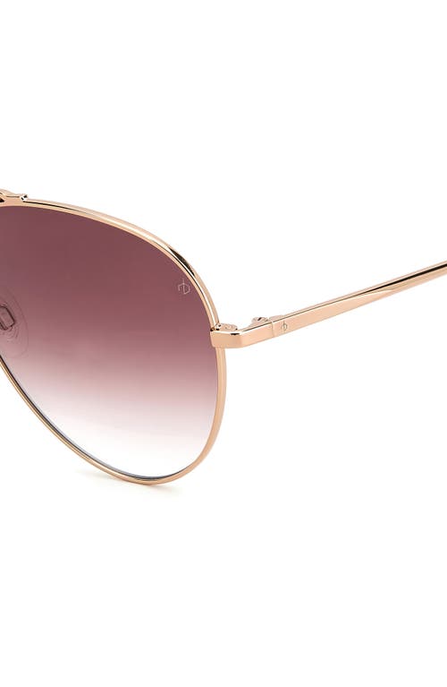 Shop Rag & Bone 59mm Aviator Sunglasses In Red Gold/burgundy Shaded