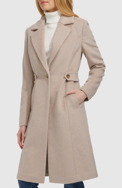 Shop Cole Haan Slick Wool Blend Coat In Bone