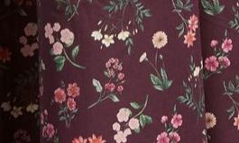 Shop Liberty London Gallery Floral Cotton Midi Shirtdress In Aubergine