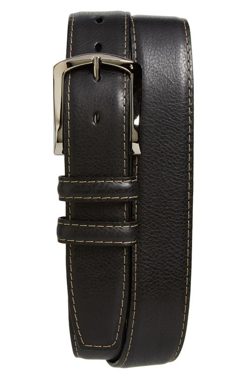 Belts Glazed Leather Belt in Black