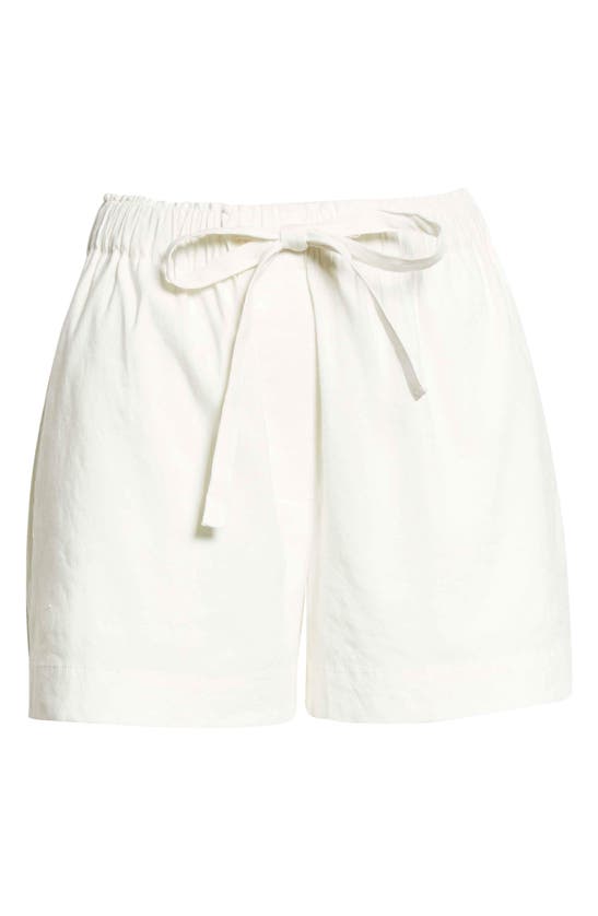 Shop Rebecca Taylor High Waist Linen Blend Drawstring Shorts In Full Moon