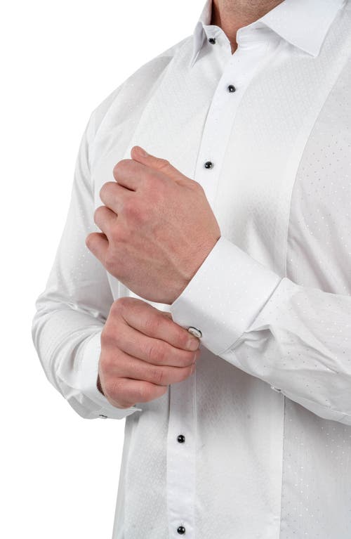 Maceoo Ceremony Stardust Colorblock Button-up Shirt In White
