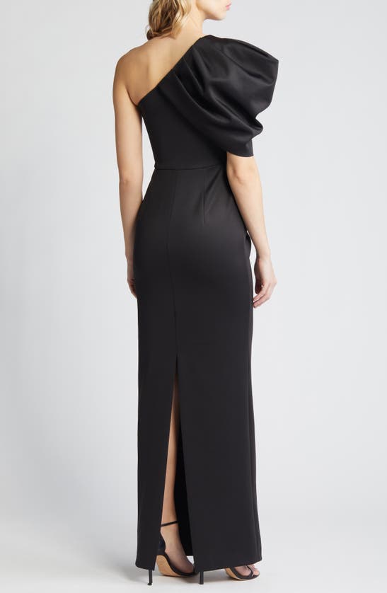 Shop Black Halo Egan One-shoulder Gown In Black