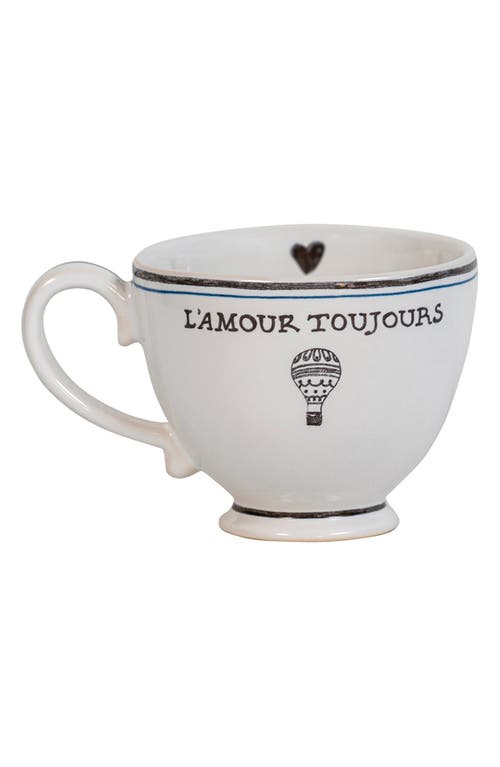 Juliska L'Amour Toujours Breakfast Coffee Cup in Whitewash Black at Nordstrom