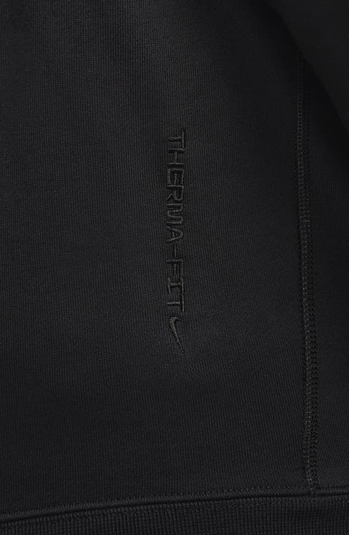 Shop Nike Acg Oversize Water Repellent Therma-fit Fleece Hoodie In Black/anthracite/white