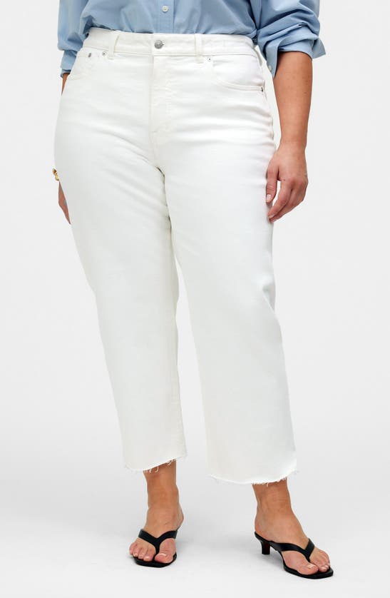 Shop Madewell The '90s Straight Crop Jean In Tile White
