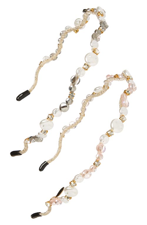 Tasha Assorted 2-Pack Imitation Pearl Headbands in Goldsilver at Nordstrom