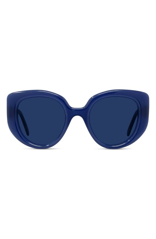 Loewe Curvy 49mm Gradient Butterfly Sunglasses In Shiny Blue / Blue