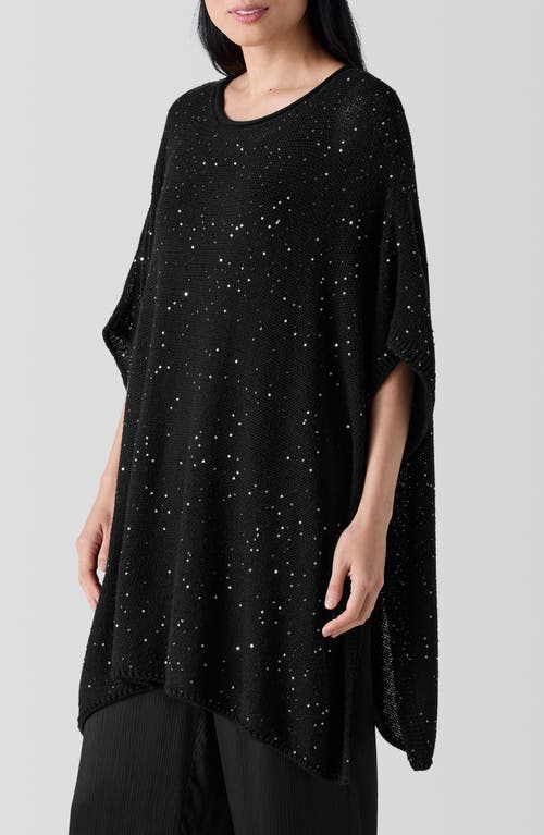 Shop Eileen Fisher Sequin Poncho In Black