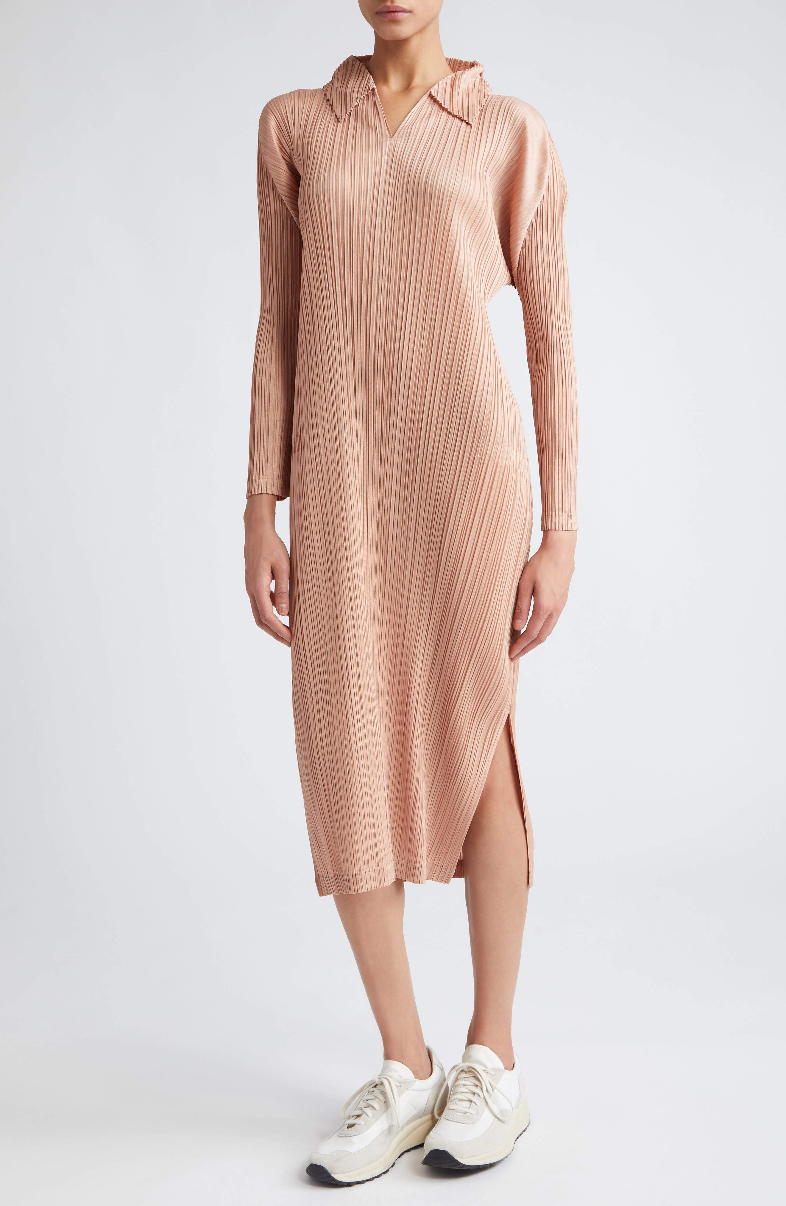 Pleats Please Issey Miyake Monthly Colors October Long Sleeve Pleated Midi  Dress | Nordstrom