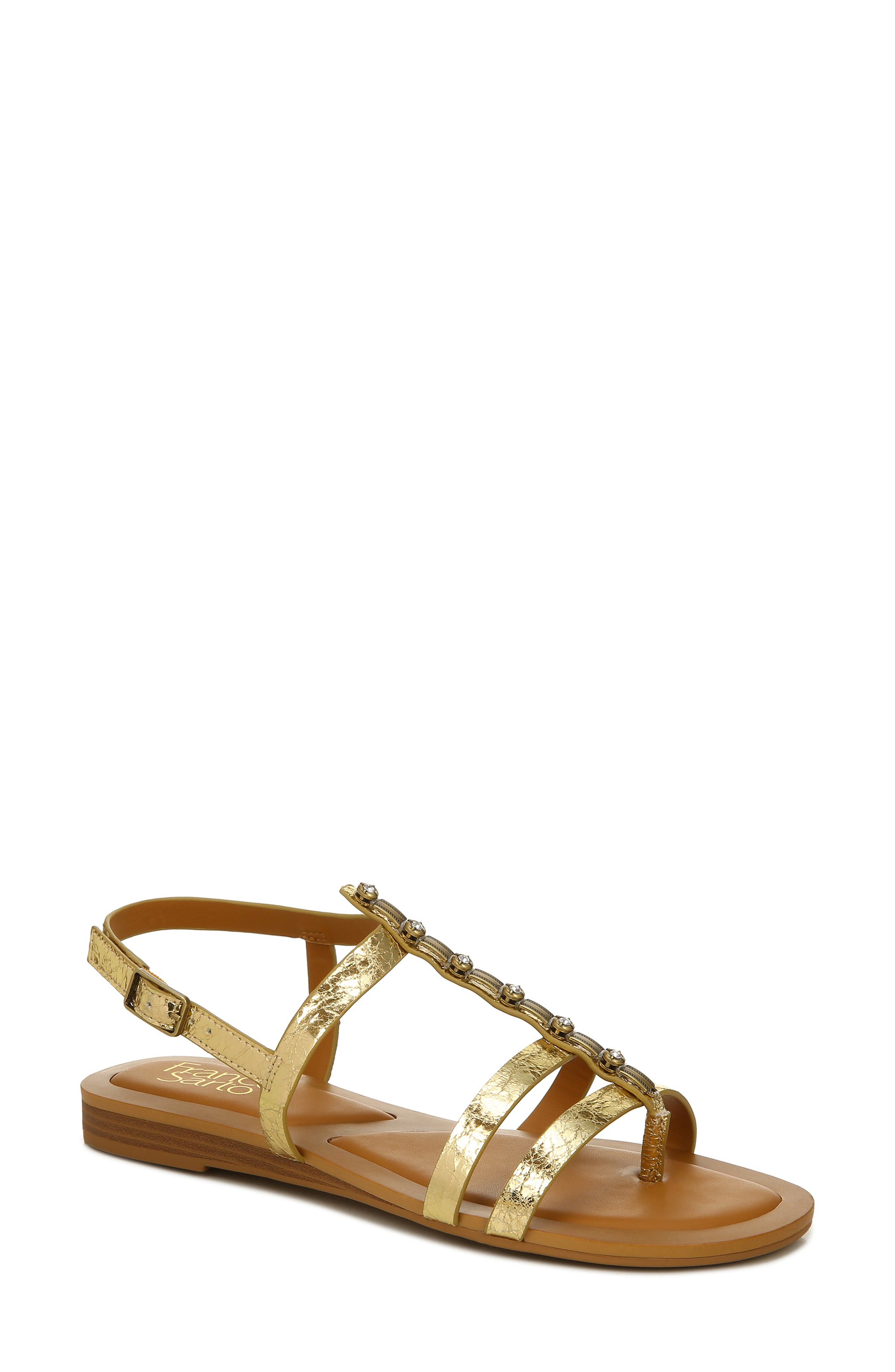 gold flat sandals | Nordstrom