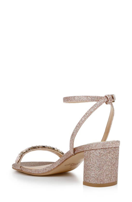 Shop Jewel Badgley Mischka Danni Ankle Strap Sandal In Rose Gold Glitter