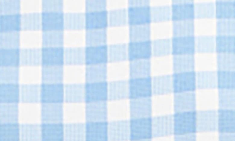 English Factory Tiered Gingham Sleeveless Dress In Ocean Blue