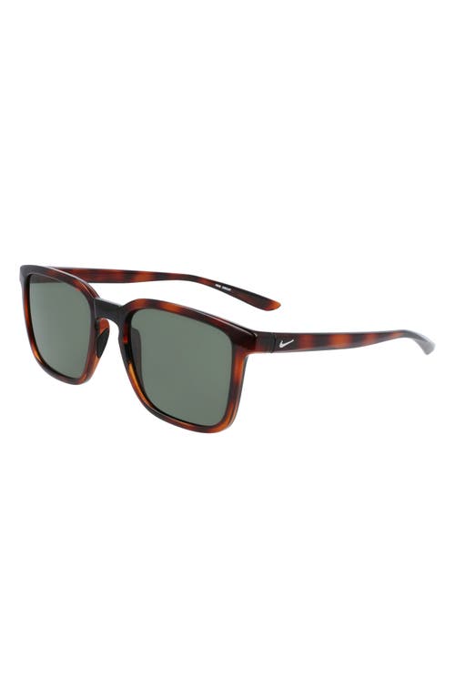 Nike Circuit 55mm Square Sunglasses In Soft Tortoise/green