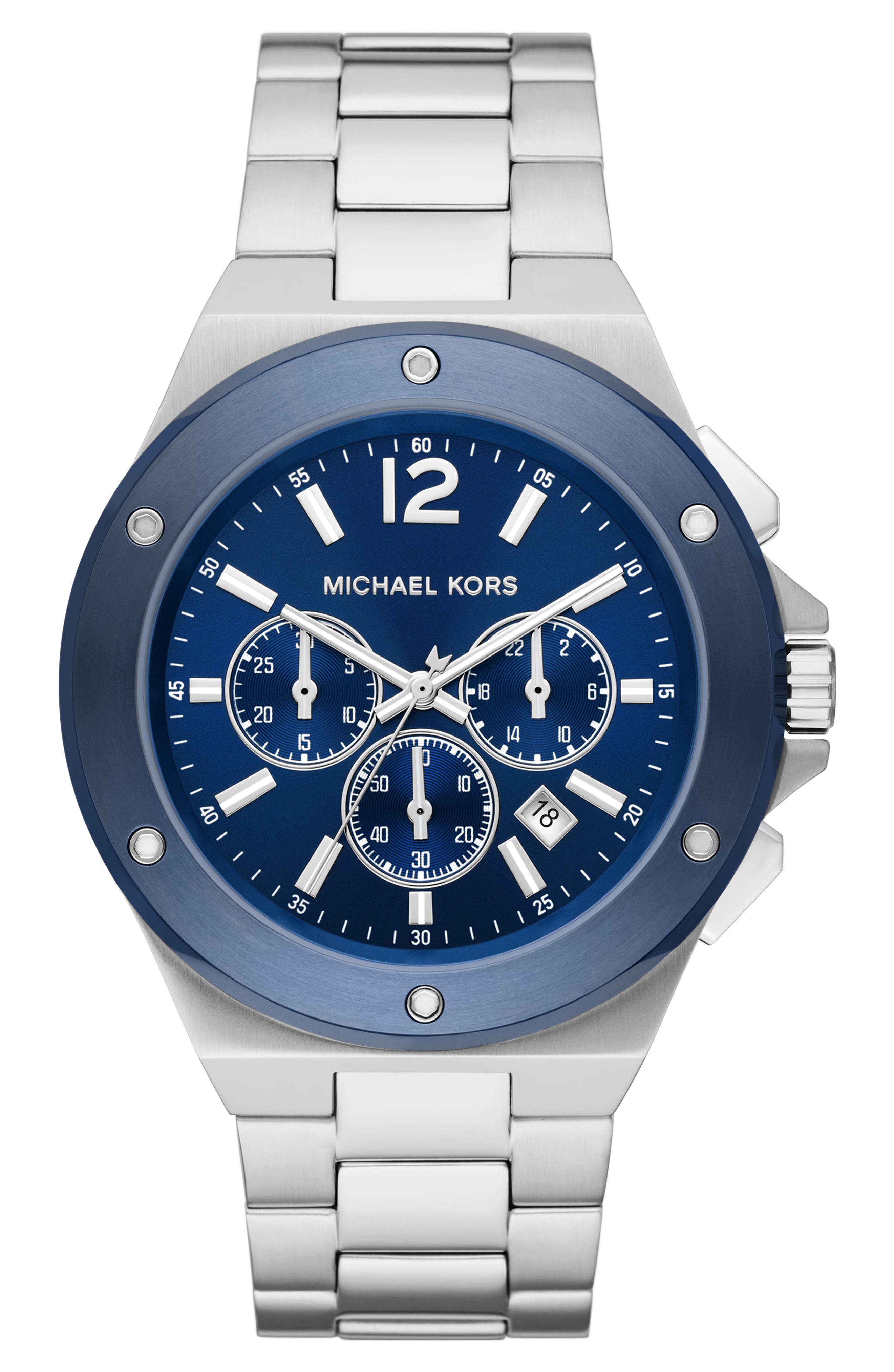 michael kors blue watch mens