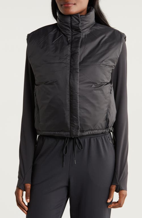 Shop Zella Reversible Quilted Nylon Puffer Vest In Black